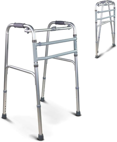 Mobiclinic®, Andador Plegable, Sin Ruedas, Mezquita, Ayuda a la Movilidad, Conteras Antideslizantes, Regulable en Altura, Plegable, Aluminio, Ultraligero, Peso Máximo 100 kg